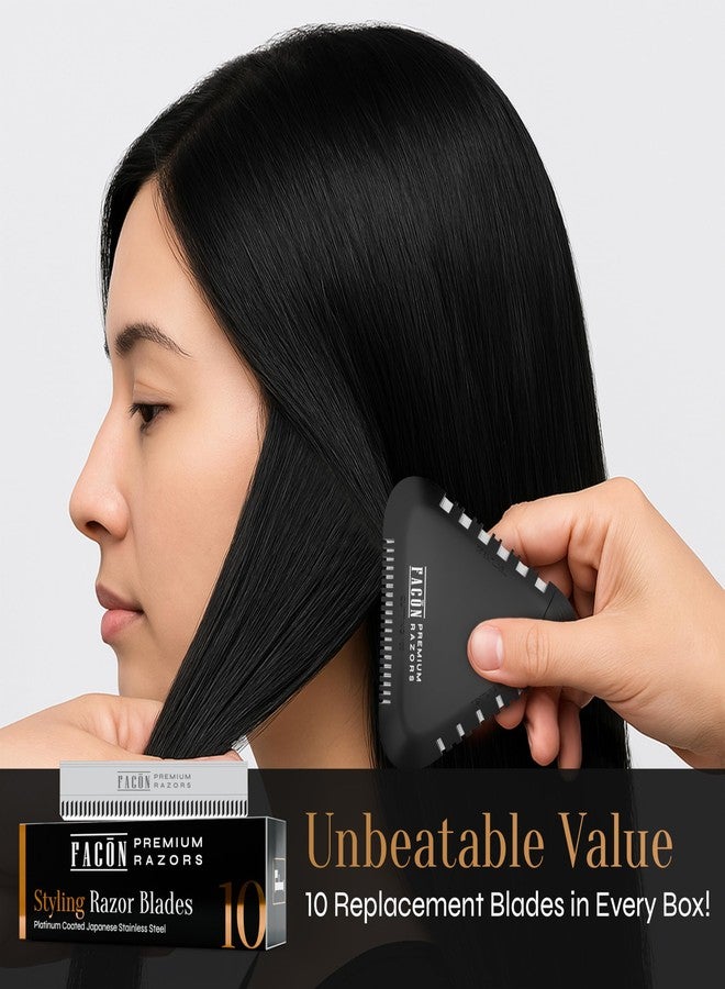 FACON Facón Razor Comb for Hair Cutting - Professional Hair Cutting Comb Kit with 13 Replacement Blades, Double Edge Shaper for Salon & Home, Premium Styling Thinning Texturizing Split Ends Trimming Razor - Image 5